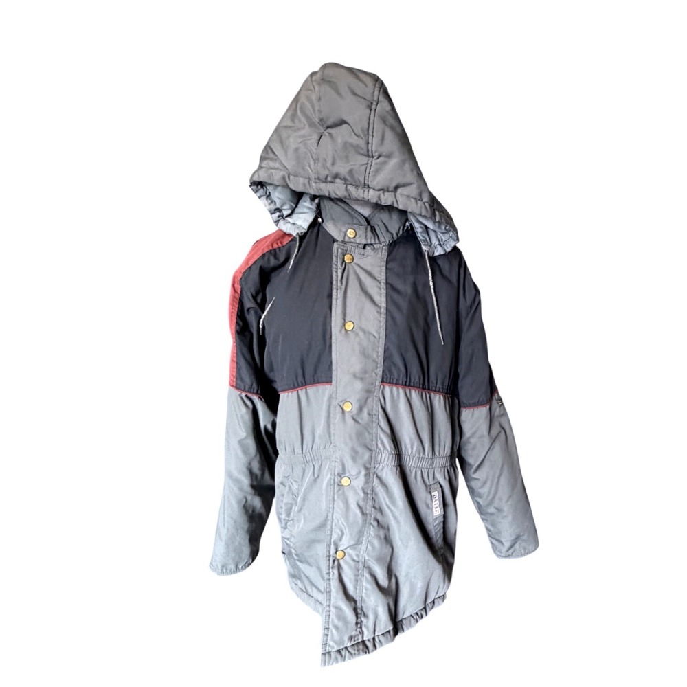 Vintage Chiyen Clothes Colorblock Hooded Parka Jacket Grey Navy XL 80s  Vibe